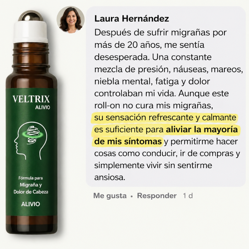Veltrix™ Roll-On Alivio Refrescante Para Migraña