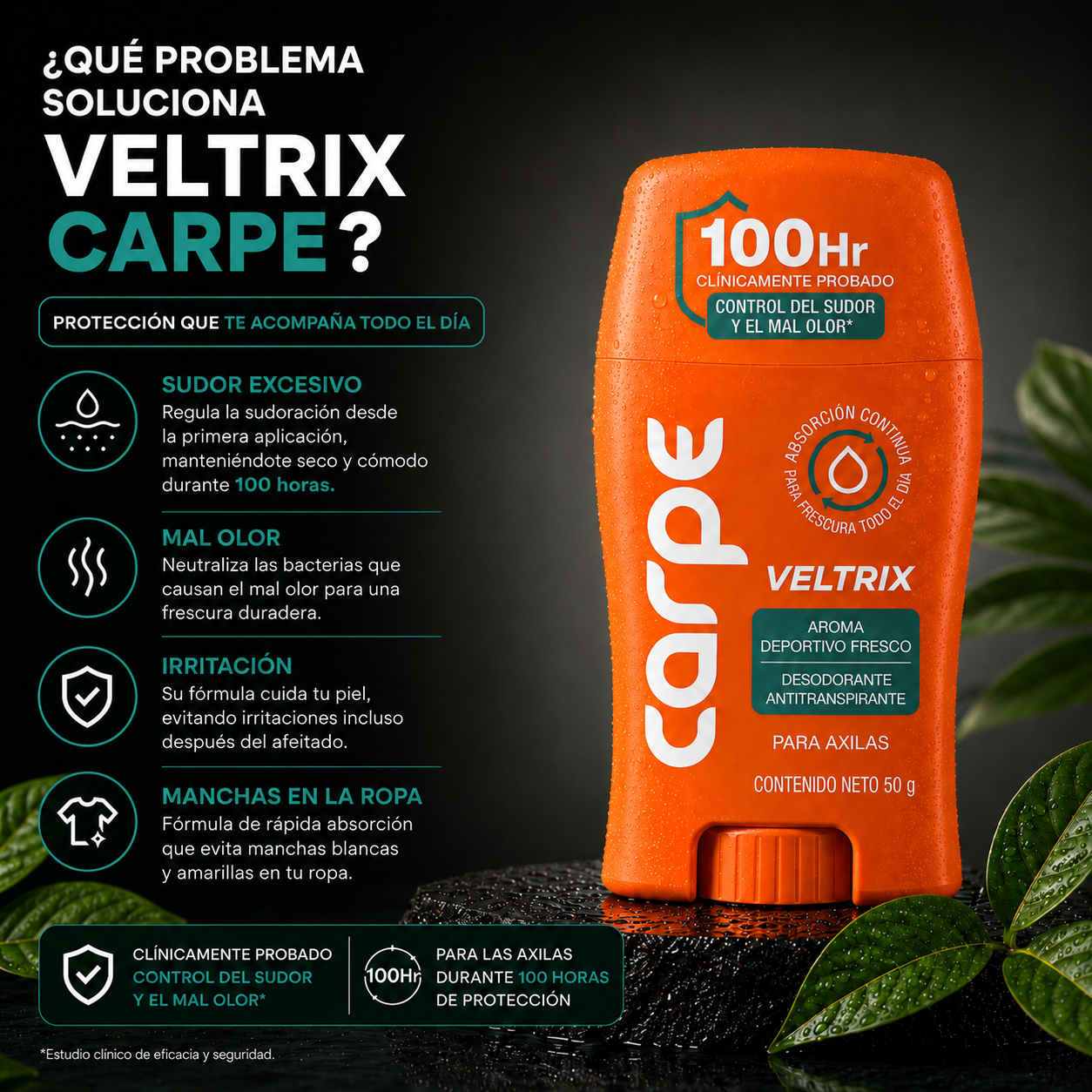 Veltrix™ Desodorante para Axilas Antiodor y Antisudor