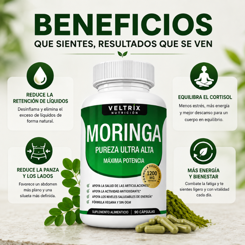 Veltrix™ Suplemento de Moringa para Deshinchazón