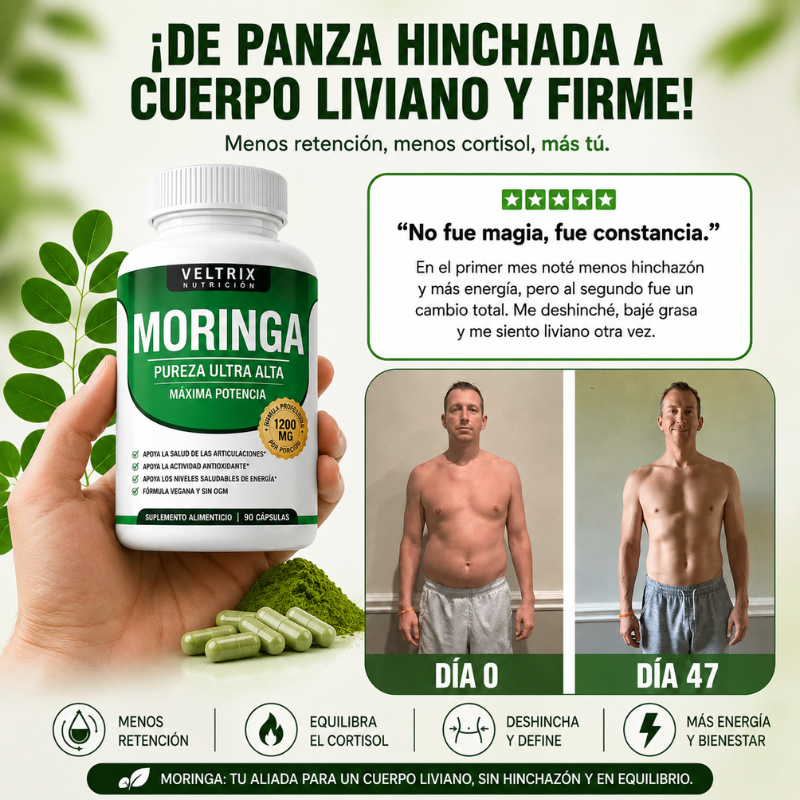 Veltrix™ Suplemento de Moringa para Deshinchazón