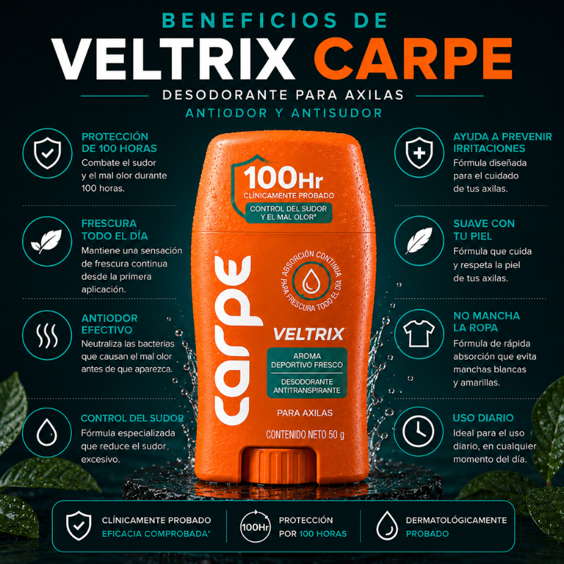 Veltrix™ Desodorante para Axilas Antiodor y Antisudor